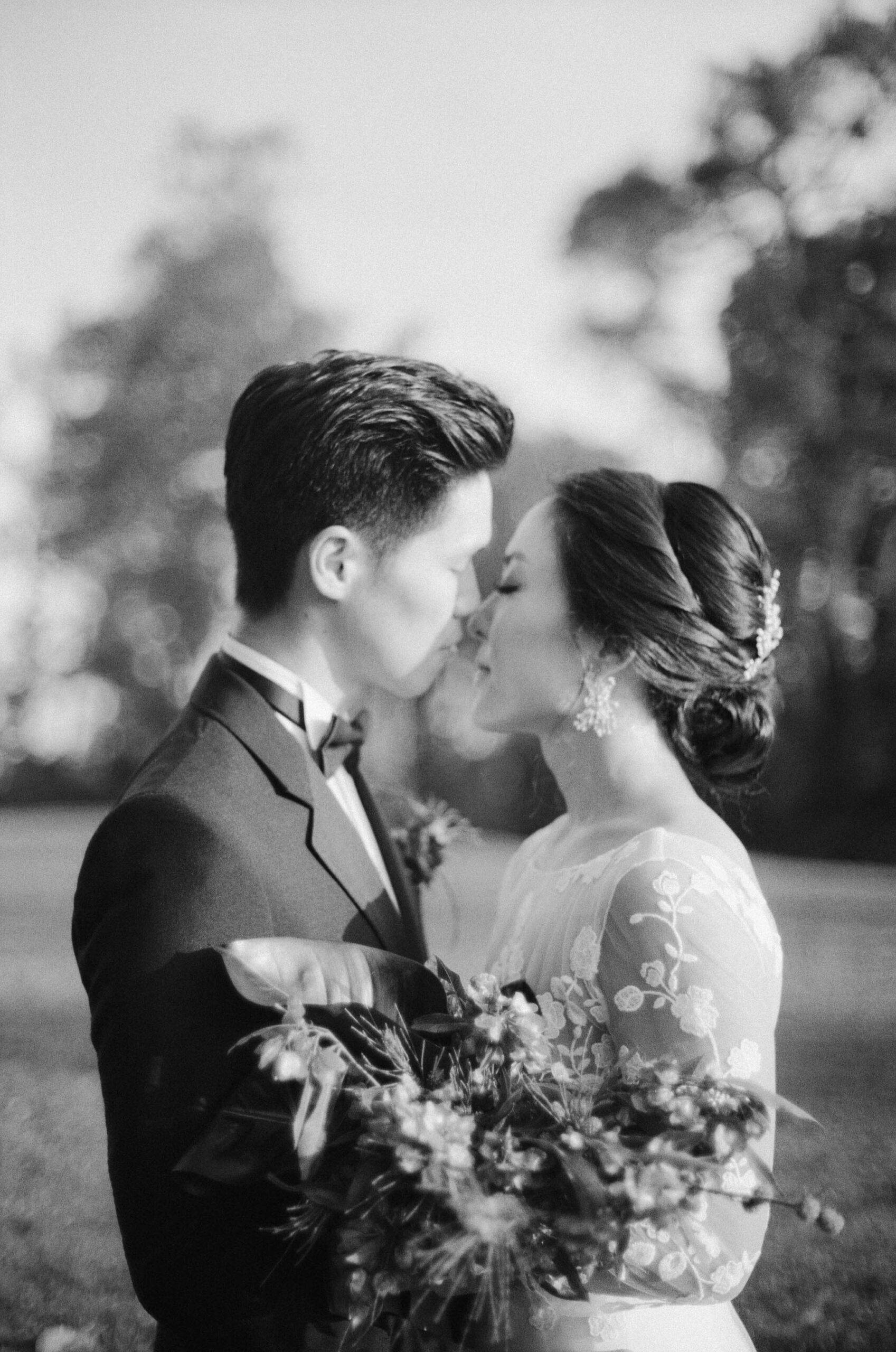 Bride and Groom looking at each other