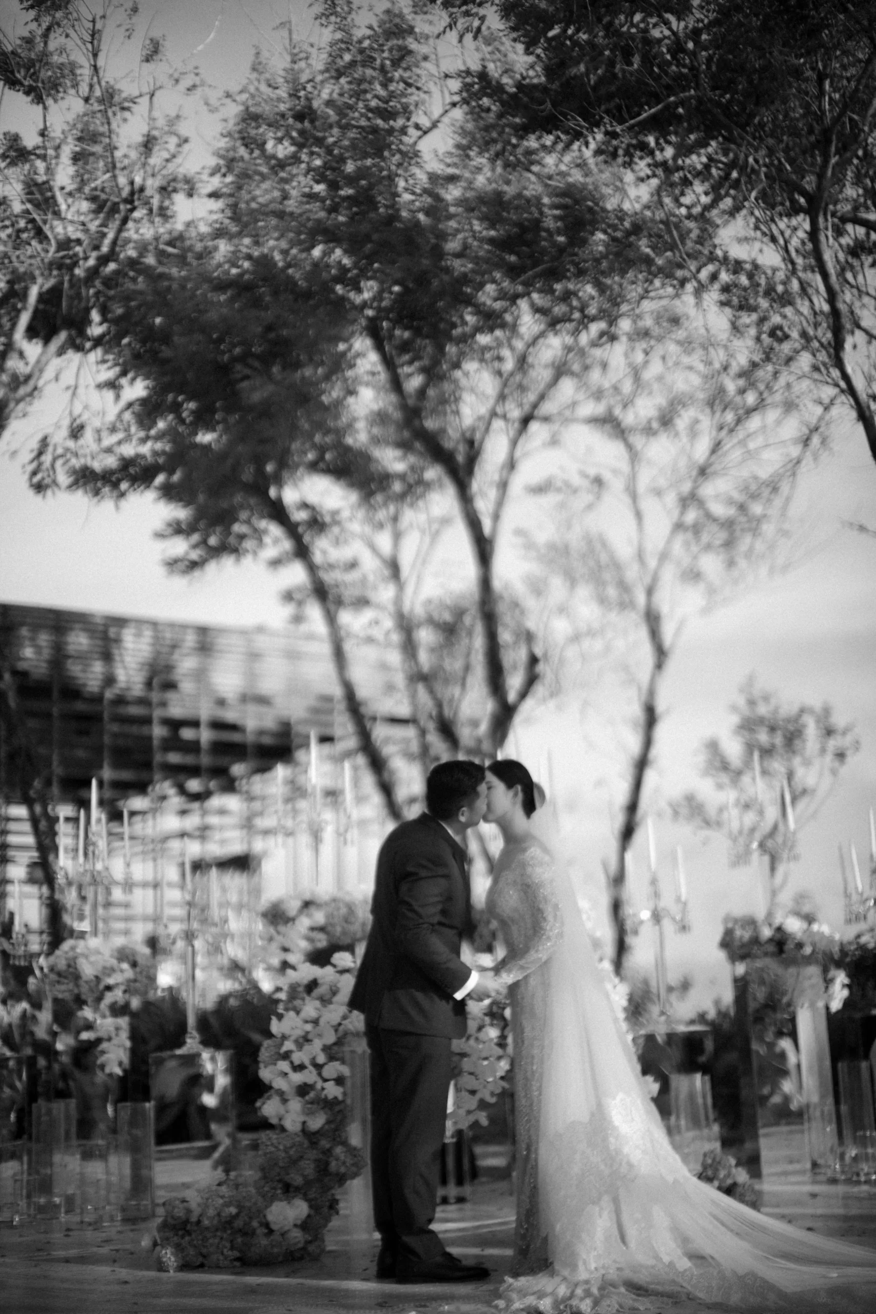 Bride and Groom first kiss